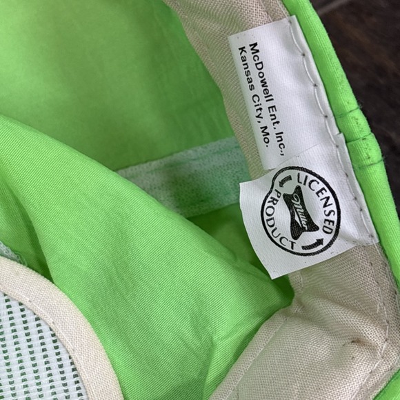 Vintage Miller Genuine Draft Hat Neon Green Adjustable Snapback Cap Beer Promo - Picture 6 of 7